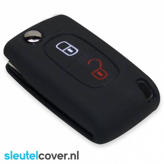 Autosleutel Hoesje geschikt voor Peugeot - SleutelCover - Silicone Autosleutel Cover - Sleutelhoesje Zwart