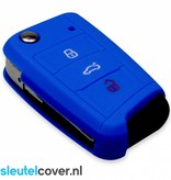 Autosleutel Hoesje geschikt voor Seat - SleutelCover - Silicone Autosleutel Cover - Sleutelhoesje Blauw