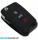 Autosleutel Hoesje geschikt voor Seat - SleutelCover - Silicone Autosleutel Cover - Sleutelhoesje Zwart