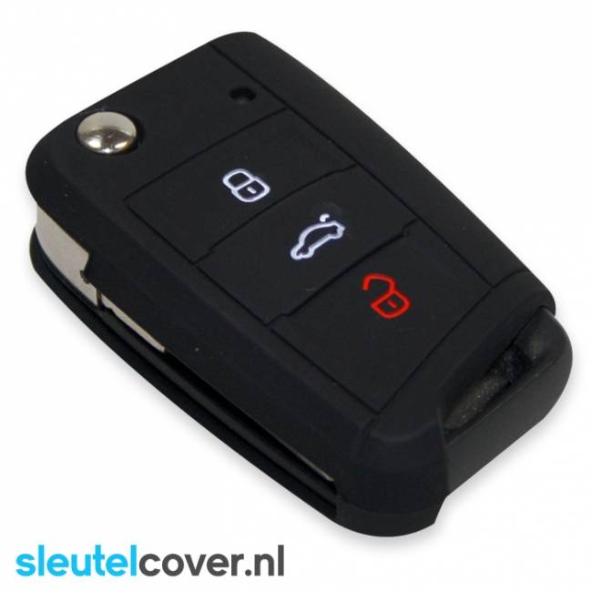 Autosleutel Hoesje geschikt voor Seat - SleutelCover - Silicone Autosleutel Cover - Sleutelhoesje Zwart