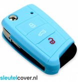 Autosleutel Hoesje geschikt voor Skoda - SleutelCover - Silicone Autosleutel Cover - Sleutelhoesje Lichtblauw