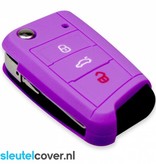 Autosleutel Hoesje geschikt voor Skoda - SleutelCover - Silicone Autosleutel Cover - Sleutelhoesje Paars