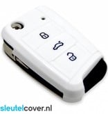 Skoda SleutelCover - Wit / Silicone sleutelhoesje / beschermhoesje autosleutel