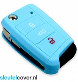 Autosleutel Hoesje geschikt voor Volkswagen / VW - SleutelCover - Silicone Autosleutel Cover - Sleutelhoesje Lichtblauw