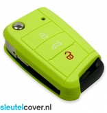 Autosleutel Hoesje geschikt voor Volkswagen / VW - SleutelCover - Silicone Autosleutel Cover - Sleutelhoesje Lime groen