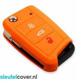 Autosleutel Hoesje geschikt voor Volkswagen / VW - SleutelCover - Silicone Autosleutel Cover - Sleutelhoesje Oranje