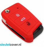 Autosleutel Hoesje geschikt voor Volkswagen / VW - SleutelCover - Silicone Autosleutel Cover - Sleutelhoesje Rood