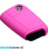 Autosleutel Hoesje geschikt voor Volkswagen / VW - SleutelCover - Silicone Autosleutel Cover - Sleutelhoesje Roze