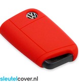 Autosleutel Hoesje geschikt voor Volkswagen / VW - SleutelCover - Silicone Autosleutel Cover - Sleutelhoesje Rood