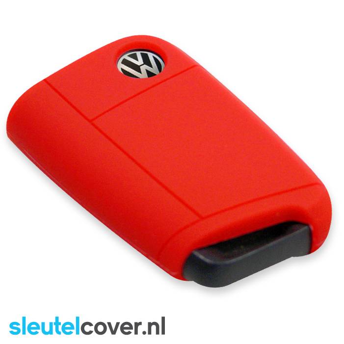 Autosleutel Hoesje geschikt voor Volkswagen / VW - SleutelCover - Silicone Autosleutel Cover - Sleutelhoesje Rood