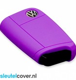 Autosleutel Hoesje geschikt voor Volkswagen / VW - SleutelCover - Silicone Autosleutel Cover - Sleutelhoesje Paars