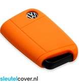 Autosleutel Hoesje geschikt voor Volkswagen / VW - SleutelCover - Silicone Autosleutel Cover - Sleutelhoesje Oranje