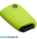 Autosleutel Hoesje geschikt voor Volkswagen / VW - SleutelCover - Silicone Autosleutel Cover - Sleutelhoesje Lime groen