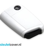 Autosleutel Hoesje geschikt voor Skoda - SleutelCover - Silicone Autosleutel Cover - Sleutelhoesje Wit