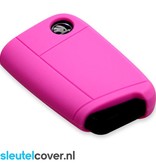 Autosleutel Hoesje geschikt voor Skoda - SleutelCover - Silicone Autosleutel Cover - Sleutelhoesje Roze