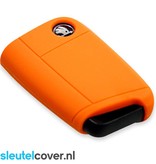 Autosleutel Hoesje geschikt voor Skoda - SleutelCover - Silicone Autosleutel Cover - Sleutelhoesje Oranje