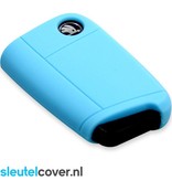 Autosleutel Hoesje geschikt voor Skoda - SleutelCover - Silicone Autosleutel Cover - Sleutelhoesje Lichtblauw