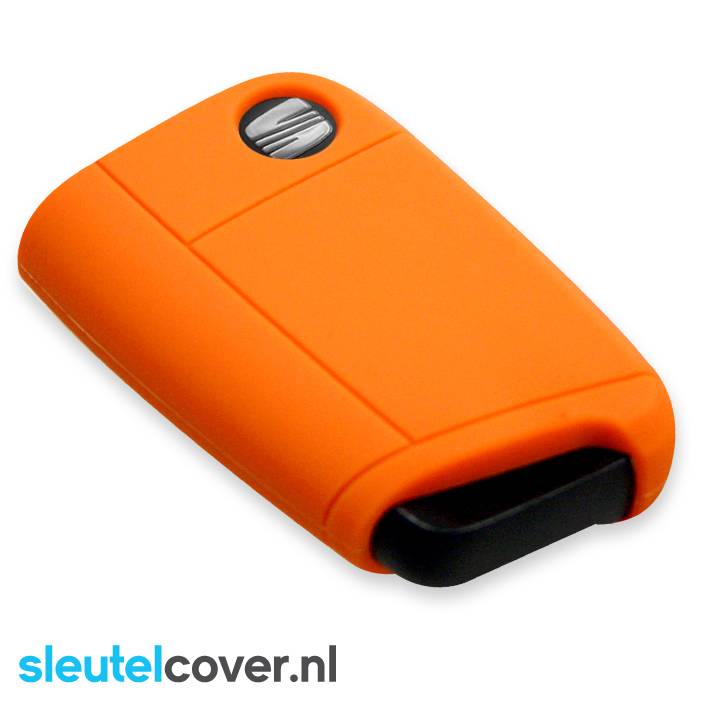 Autosleutel Hoesje geschikt voor Seat - SleutelCover - Silicone Autosleutel Cover - Sleutelhoesje Oranje