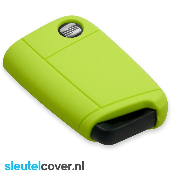 Autosleutel Hoesje geschikt voor Seat - SleutelCover - Silicone Autosleutel Cover - Sleutelhoesje Lime groen