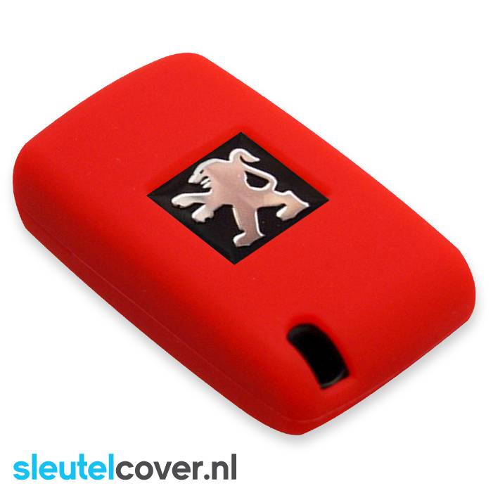 Autosleutel Hoesje geschikt voor Peugeot - SleutelCover - Silicone Autosleutel Cover - Sleutelhoesje Rood