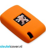 Autosleutel Hoesje geschikt voor Peugeot - SleutelCover - Silicone Autosleutel Cover - Sleutelhoesje Oranje