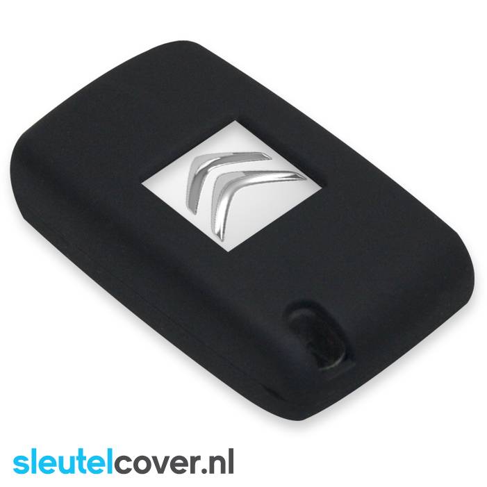 Autosleutel Hoesje geschikt voor Citroën - SleutelCover - Silicone Autosleutel Cover - Sleutelhoesje Zwart