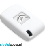 Autosleutel Hoesje geschikt voor Citroën - SleutelCover - Silicone Autosleutel Cover - Sleutelhoesje Wit