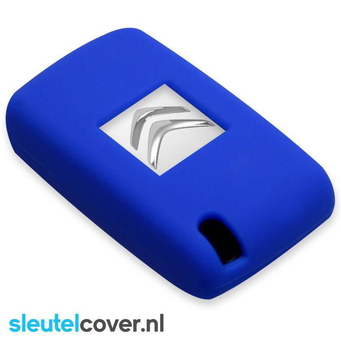 Autosleutel Hoesje geschikt voor Citroën - SleutelCover - Silicone Autosleutel Cover - Sleutelhoesje Blauw