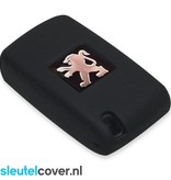 Autosleutel Hoesje geschikt voor Peugeot - SleutelCover - Silicone Autosleutel Cover - Sleutelhoesje Zwart