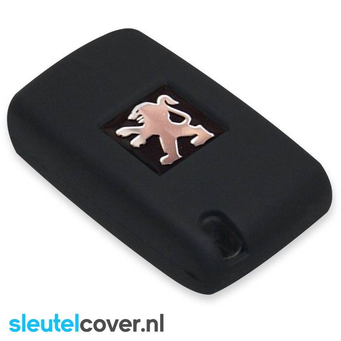 Autosleutel Hoesje geschikt voor Peugeot - SleutelCover - Silicone Autosleutel Cover - Sleutelhoesje Zwart