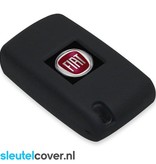 Autosleutel Hoesje geschikt voor Fiat - SleutelCover - Silicone Autosleutel Cover - Sleutelhoesje Zwart