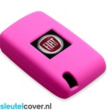 Autosleutel Hoesje geschikt voor Fiat - SleutelCover - Silicone Autosleutel Cover - Sleutelhoesje Roze