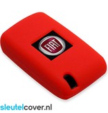 Autosleutel Hoesje geschikt voor Fiat - SleutelCover - Silicone Autosleutel Cover - Sleutelhoesje Rood