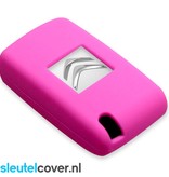 Autosleutel Hoesje geschikt voor Citroën - SleutelCover - Silicone Autosleutel Cover - Sleutelhoesje Roze