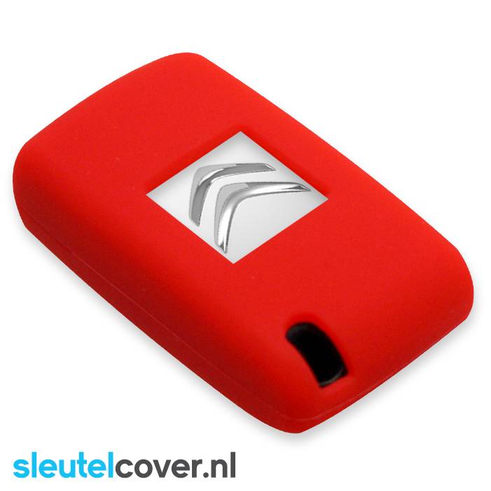 Autosleutel Hoesje geschikt voor Citroën - SleutelCover - Silicone Autosleutel Cover - Sleutelhoesje Rood