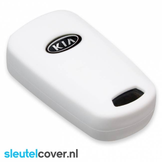 Autosleutel Hoesje geschikt voor Kia - SleutelCover - Silicone Autosleutel Cover - Sleutelhoesje Wit