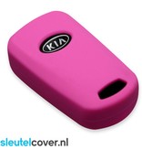 Autosleutel Hoesje geschikt voor Kia - SleutelCover - Silicone Autosleutel Cover - Sleutelhoesje Roze