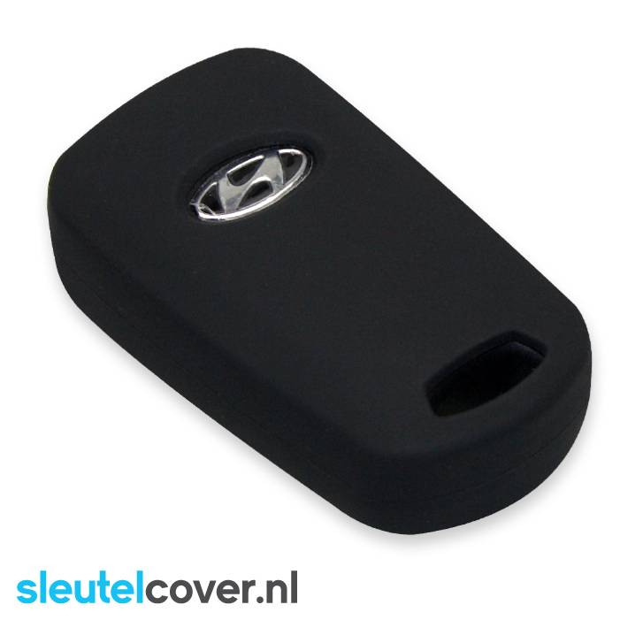 Autosleutel Hoesje geschikt voor Hyundai - SleutelCover - Silicone Autosleutel Cover - Sleutelhoesje Zwart