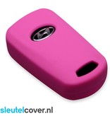 Autosleutel Hoesje geschikt voor Hyundai - SleutelCover - Silicone Autosleutel Cover - Sleutelhoesje Roze