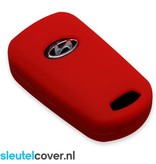 Autosleutel Hoesje geschikt voor Hyundai - SleutelCover - Silicone Autosleutel Cover - Sleutelhoesje Rood