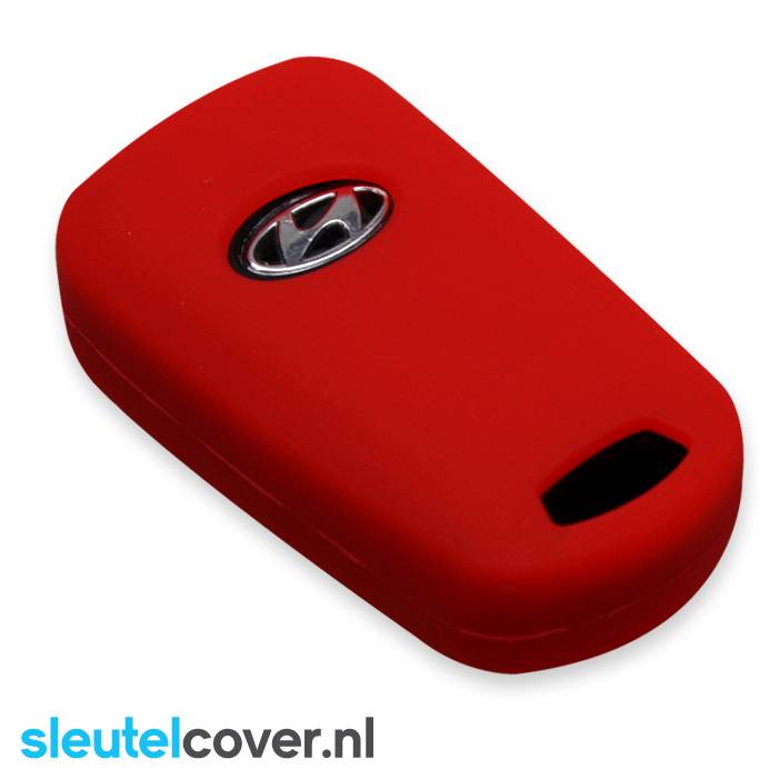 Autosleutel Hoesje geschikt voor Hyundai - SleutelCover - Silicone Autosleutel Cover - Sleutelhoesje Rood