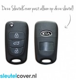 Autosleutel Hoesje geschikt voor Kia - SleutelCover - Silicone Autosleutel Cover - Sleutelhoesje Zwart