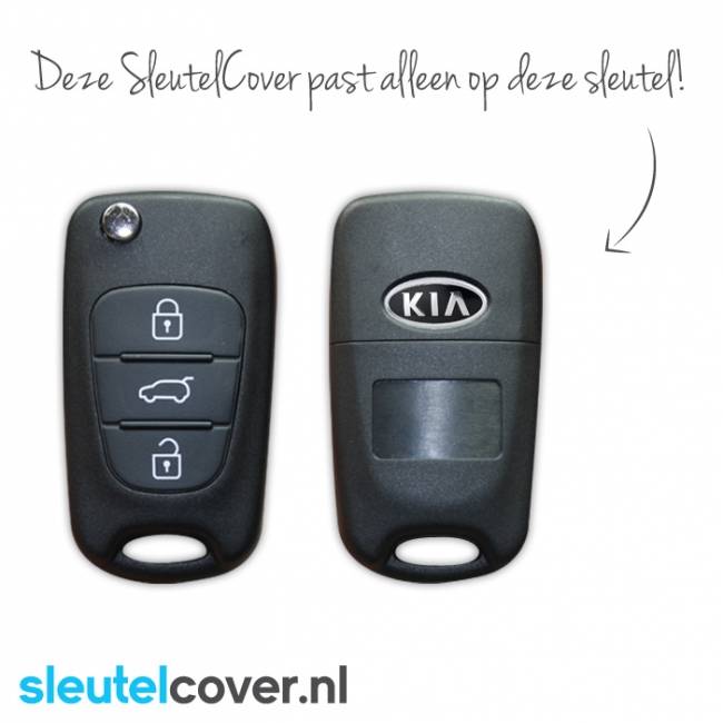 Autosleutel Hoesje geschikt voor Kia - SleutelCover - Silicone Autosleutel Cover - Sleutelhoesje Zwart