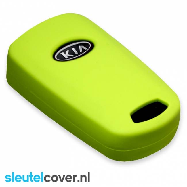 Autosleutel Hoesje geschikt voor Kia - SleutelCover - Silicone Autosleutel Cover - Sleutelhoesje Lime groen