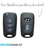 Autosleutel Hoesje geschikt voor Hyundai - SleutelCover - Silicone Autosleutel Cover - Sleutelhoesje Zwart