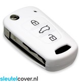 Autosleutel Hoesje geschikt voor Hyundai - SleutelCover - Silicone Autosleutel Cover - Sleutelhoesje Wit