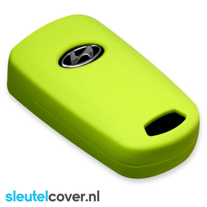 Autosleutel Hoesje geschikt voor Hyundai - SleutelCover - Silicone Autosleutel Cover - Sleutelhoesje Lime groen