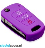 Autosleutel Hoesje geschikt voor Hyundai - SleutelCover - Silicone Autosleutel Cover - Sleutelhoesje Paars