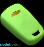 Autosleutel Hoesje geschikt voor Chevrolet - SleutelCover - Silicone Autosleutel Cover - Sleutelhoesje Glow in the dark / Lichtgevend
