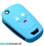 Autosleutel Hoesje geschikt voor Chevrolet - SleutelCover - Silicone Autosleutel Cover - Sleutelhoesje Lichtblauw